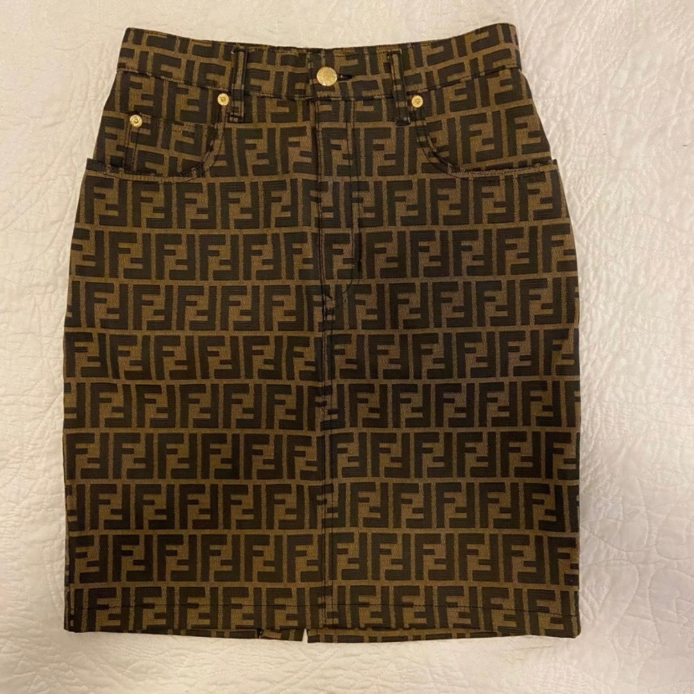 Vintage Fendi Zucca Skirt Size IT 44